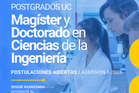 Abiertas las postulaciones a los programas de Magíster y Doctorado en Ciencias de la Ingeniería del Departamento de Ingeniería Hidráulica y Ambiental UC