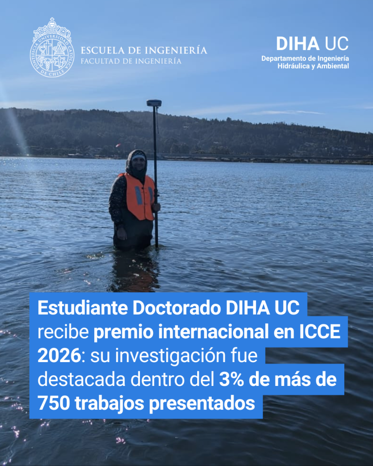 Estudiante DIHA UC recibe premio internacional en ICCE 2026 por investigación sobre estuarios intermitentes