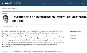 Investigación en lo Público: Eje central del desarrollo de Chile.