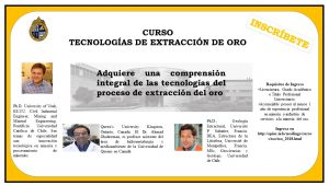 Curso Tecnologías de Extracción de Oro