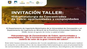 Taller: HRIDROMETALURGIA DE CONCENTRADOS DE COBRE: Oportunidades y complejidades