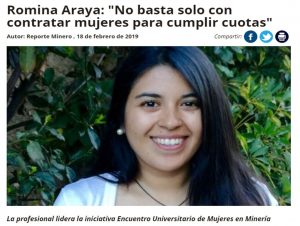 Romina Araya, ex alumna de Minería UC