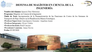 Presentación de nuestra estudiante de Magíster Ignacia Diaz