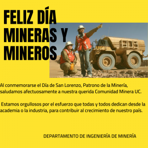 FELIZ DÍA MINERAS Y MINEROS