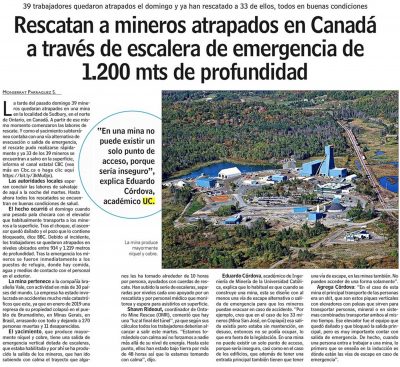 Académico Minería UC Eduardo Córdova, en prensa