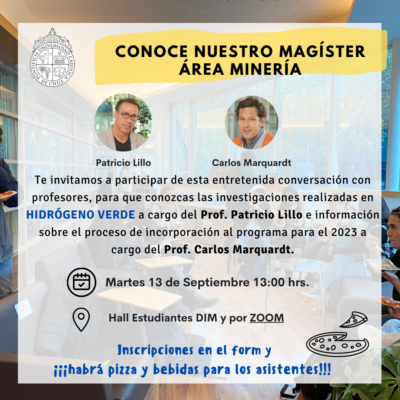 Conversación sobre Magíster en Cs. de la Ing. área Minería