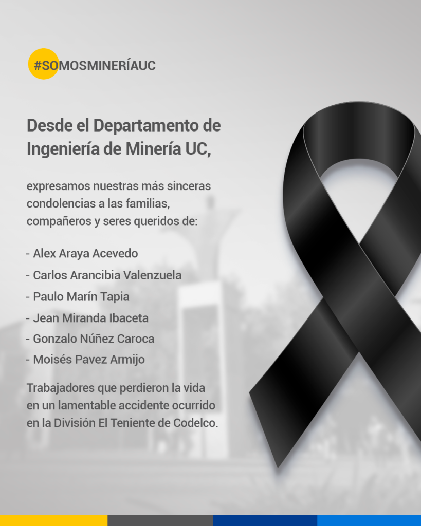 Condolencias por tragedia en El Teniente