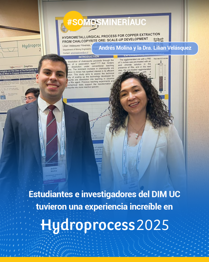 Minería UC presente en Hydroprocess 2025: innovación, aprendizaje y liderazgo en hidrometalurgia. Minería UC presente en Hydroprocess 2025: innovación, aprendizaje y liderazgo en hidrometalurgia.