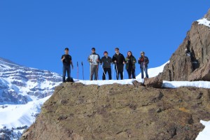 Durante la pasantía los estudiantes extranjeros visitaron otras localidades de Chile, entre ellas el Cajón del Maipo.